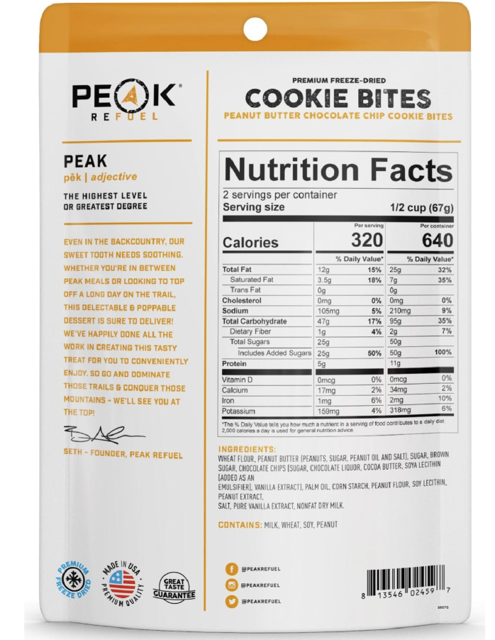 Peak Refuel - Peanut Butter Chocolate Chip Cookie Bites