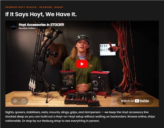 Hoyt Accessories Specialists ONLINE and In Pro Shop