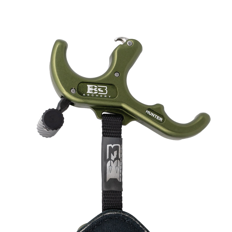 The Exit Hunter thumb release by B3 Archery. Both tan and green options available the one pictured is green 