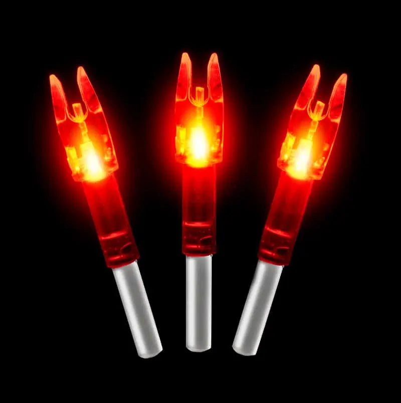Red lighted nocks great for hunting deer and elk or fun at the archery rage