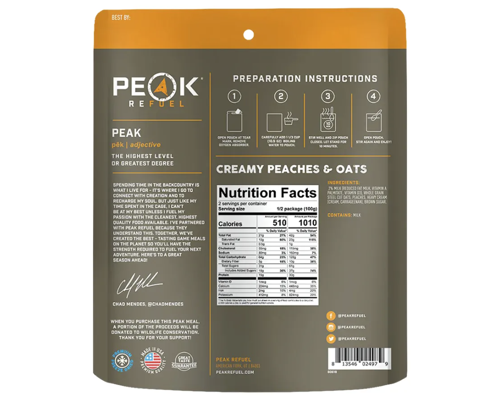 Peak Refuel Creamy Peaches and Oats