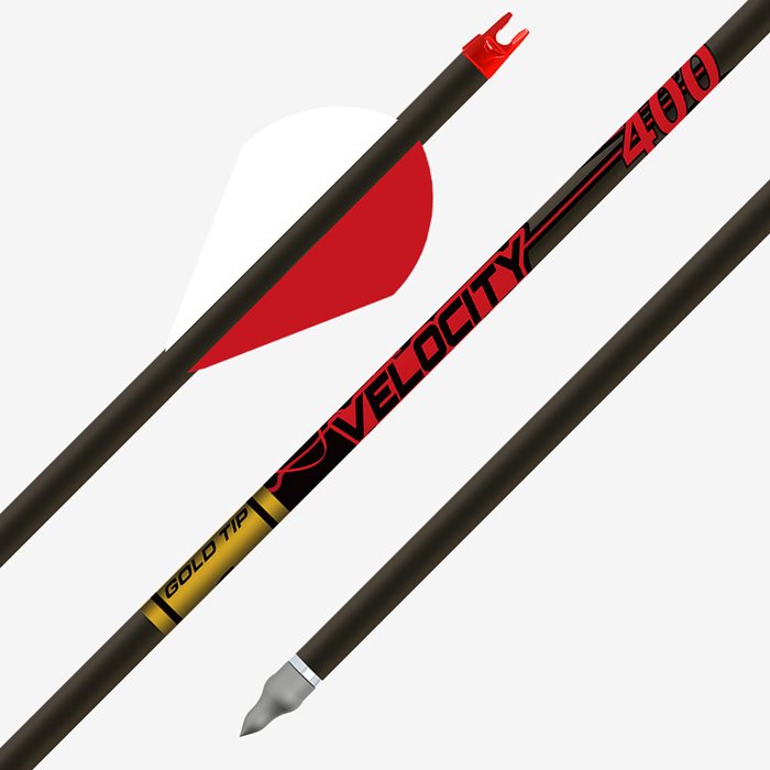 Gold Tip Velocity Shafts, Arrows, and Feather Fletched