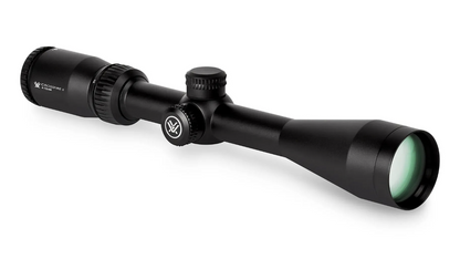 A black Vortex Crossfire II rifle scope with a 4-12x44 magnification range.