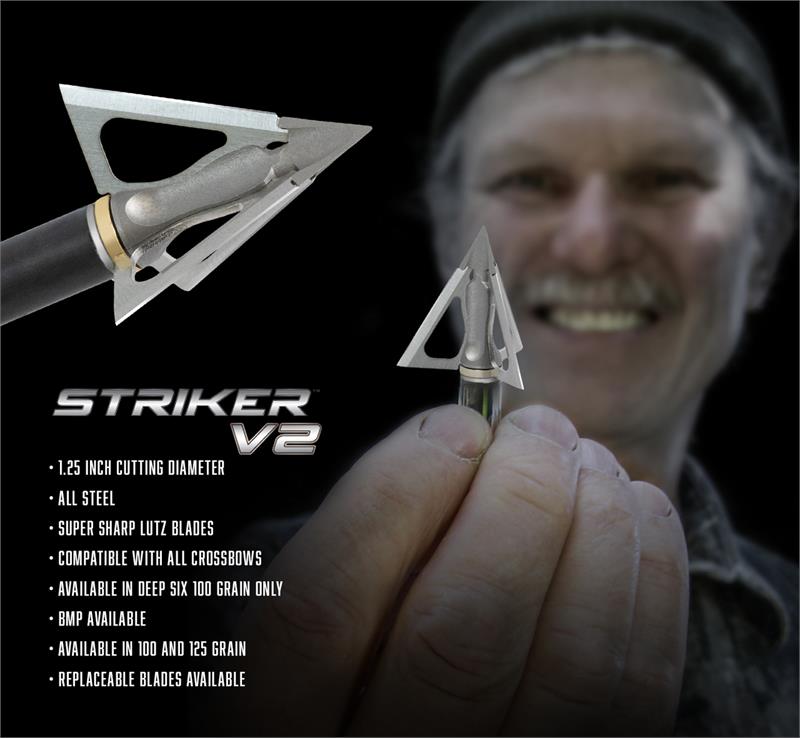 G5 Striker Broadhead V2|G5 Broadheads Striker V2 [New 2019]|G5 Striker V2 Handful of Broadheads|G5 Broadhead V2 Striker Sharp for Bow Hunting|G5 Outdoors Broadhead Information Card